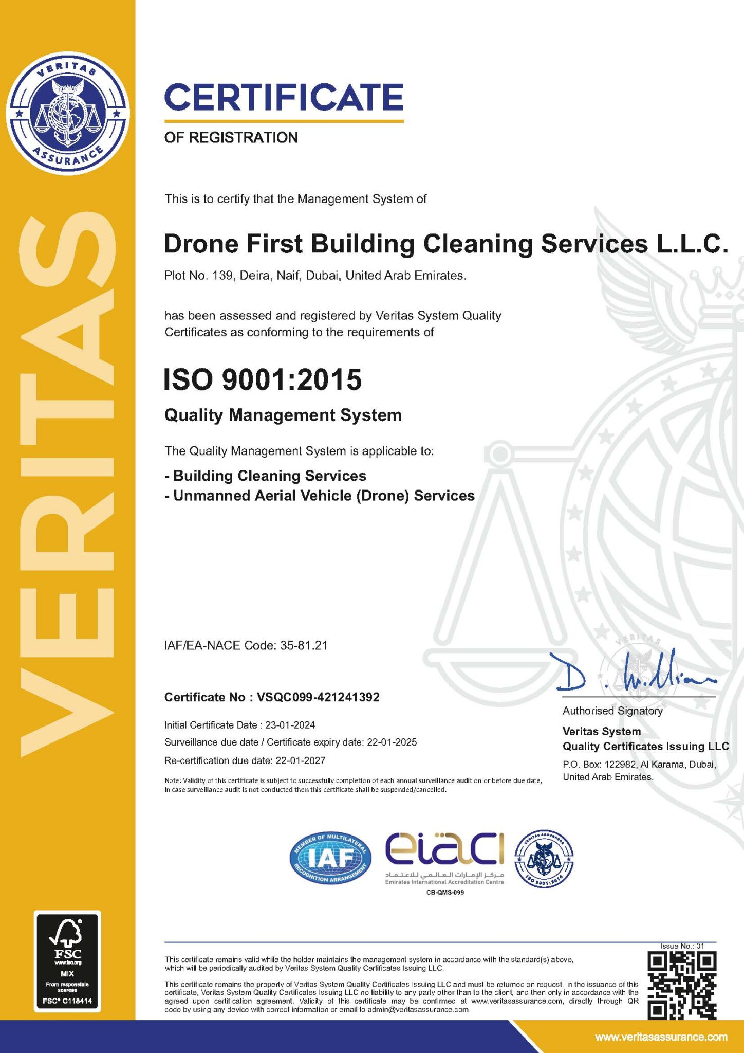 Certificate Of registration